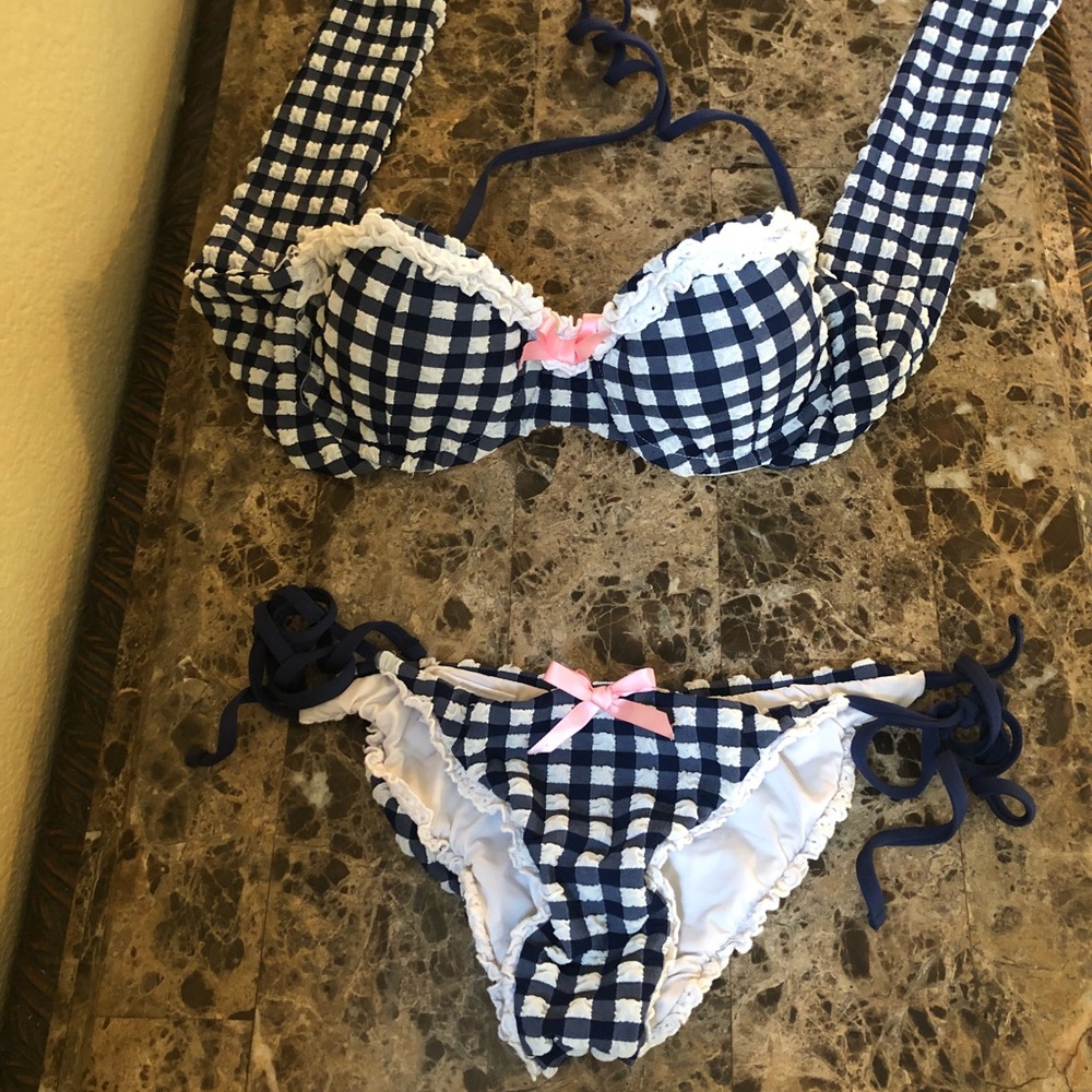 Beach Bunny blue gingham California dreamin Bikini